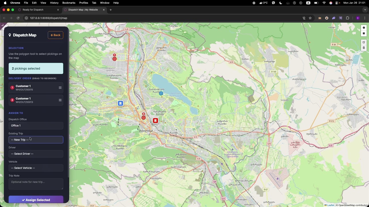 Odoo delivery tracking module