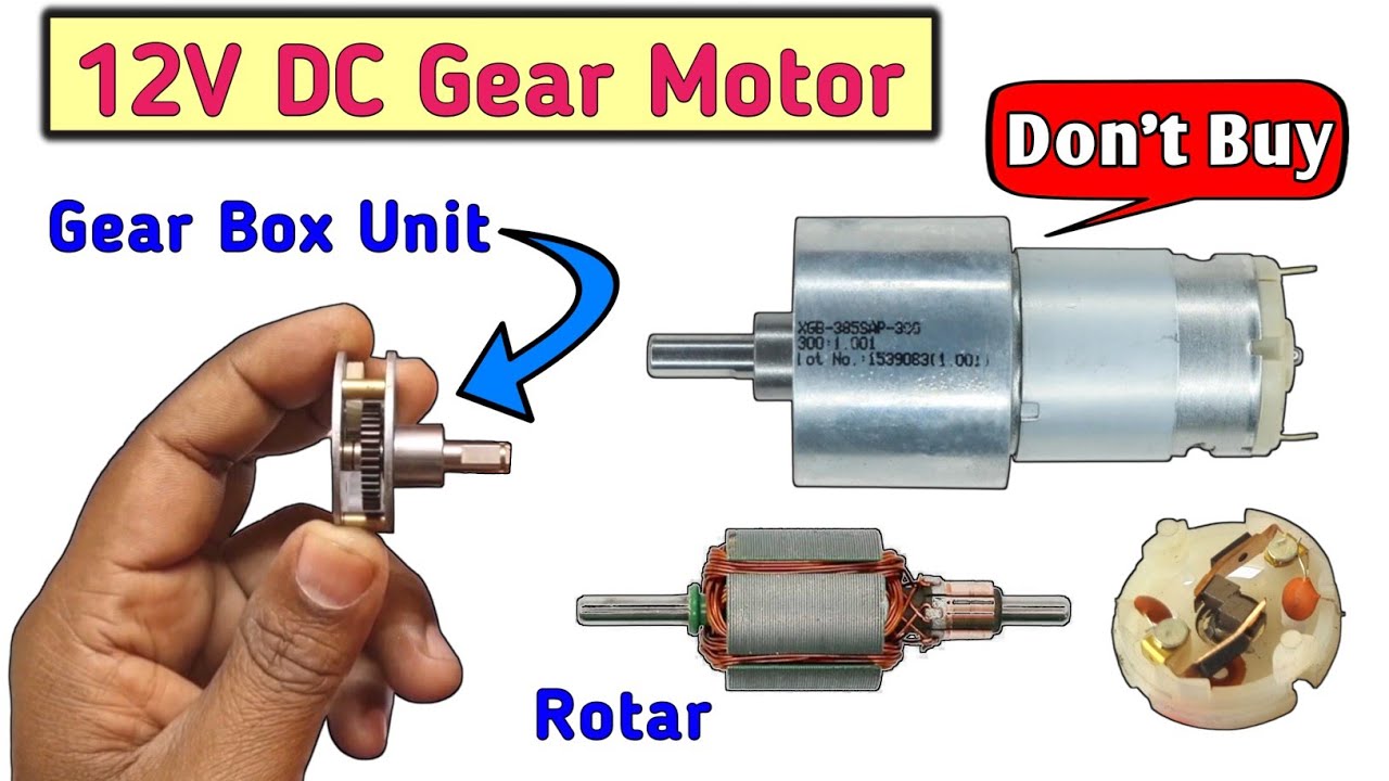 12 Volt DC Gear Motor Test Review & Teardown || High Torque DC Gear Motor Testing