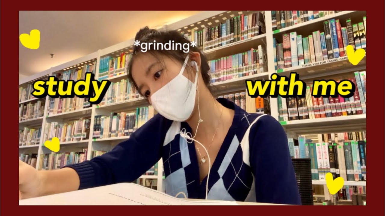 📚 study with me at the library for midterms 和我一起学习💛  (malaysia)
