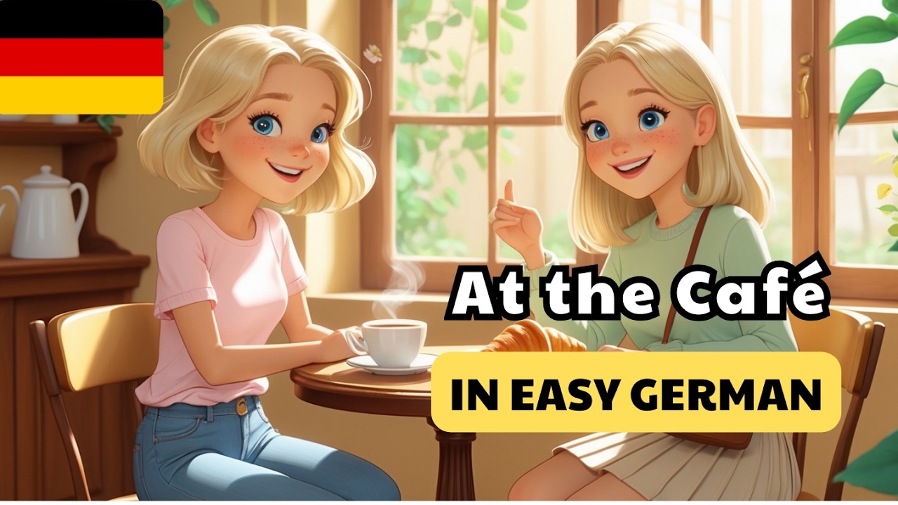 A Coffee at the Café ☕ | Learn German A1 | Easy German Story for Beginners