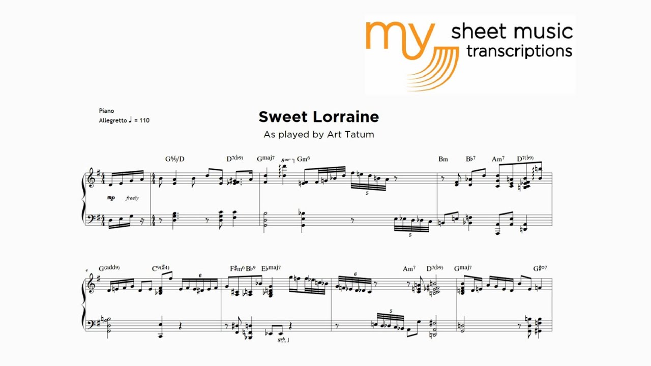 Art Tatum plays Sweet Lorraine (Jazz Transcription)