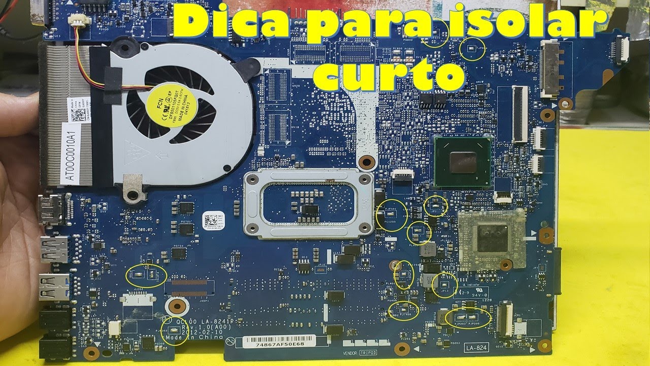 Dica para isolar curto circuito em placas mães de notebooks. Reparo DELL Vostro 3500 Series.