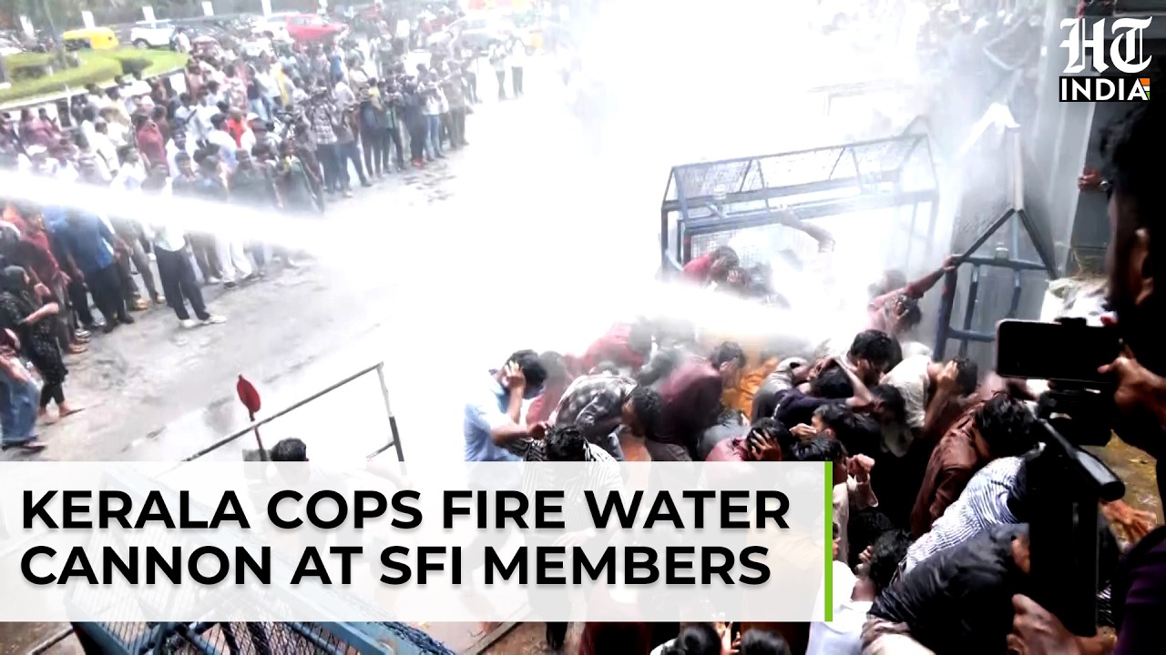 Clashes At Kerala University, Water Cannons Fired At SFI Members Demanding Youth Festival Funds