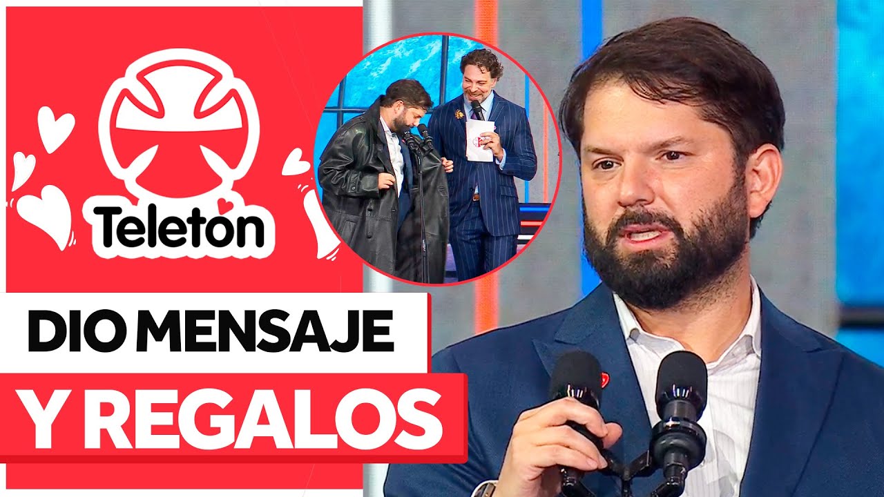 LLEV&Oacute; REGALOS🤩 La aparici&oacute;n del presidente Gabriel Boric en la Telet&oacute;n 2025