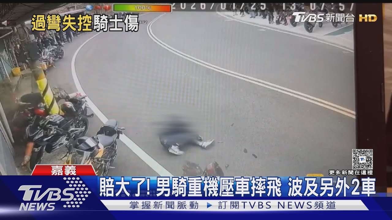 阿婆灣又傳意外! 20歲男跑山 重機壓車噴飛還波及2車｜TVBS新聞 @TVBSNEWS01