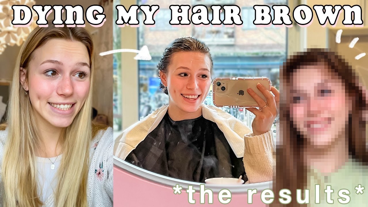 dying my hair brown 💇🏼‍♀️ *from blonde to brown hair vlog*