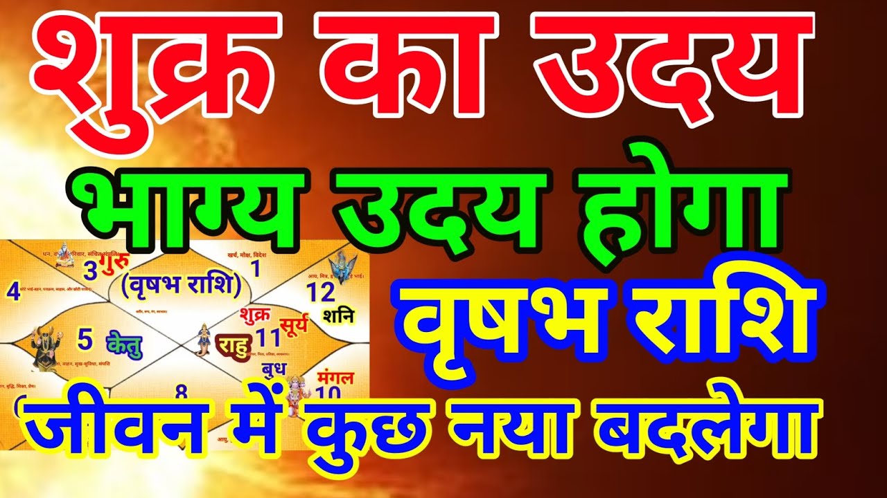 वृषभ राशि वालों शुक्र का उदय भाग्य उदय होगा कुछ नया बड़ाबदलाव Vrishabhrashi 