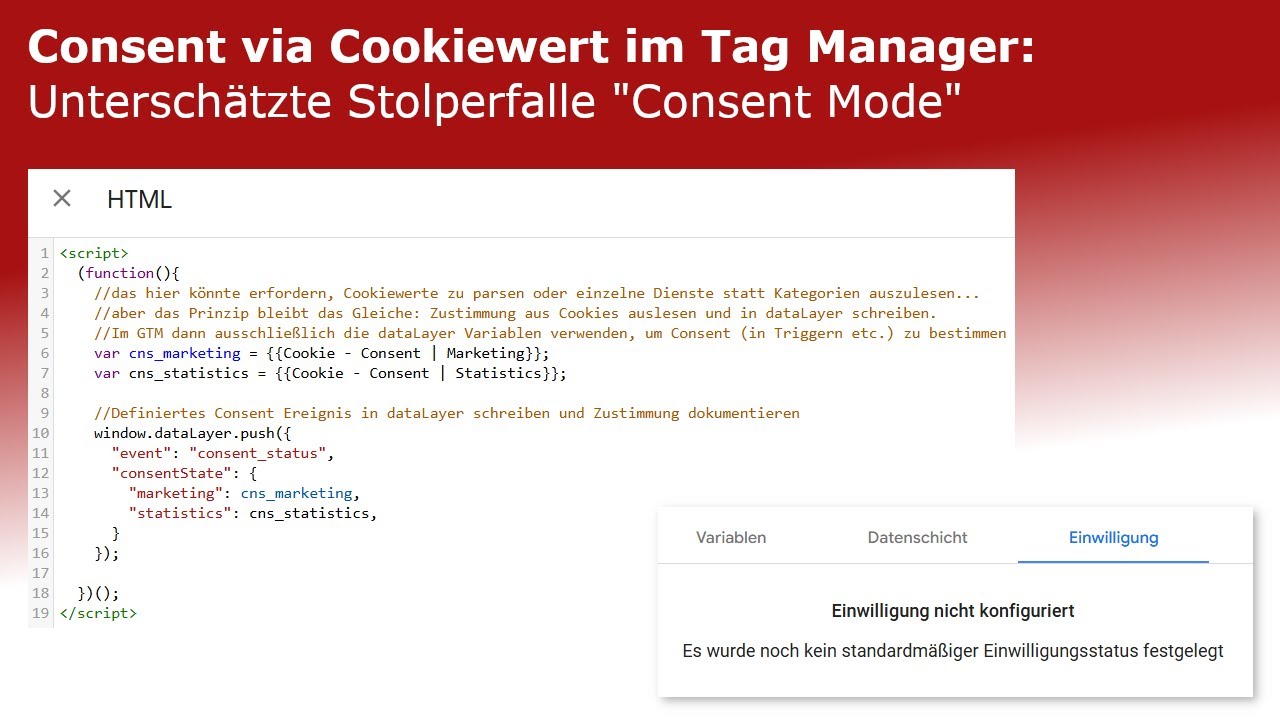 Zustimmung aus Cookies in Google Tag Manager auslesen? Vorsicht!