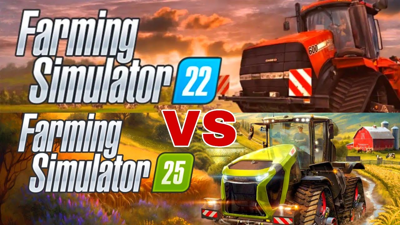Сравнение графики Farming Simulator 22 и Farming Simulator 25