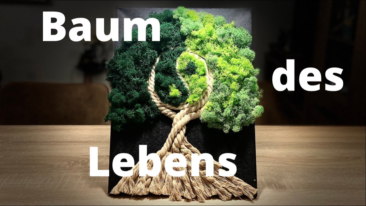 Der Baum des Lebens/ Yin Yang - Baum des Lebens Wandbild mit Island Moos