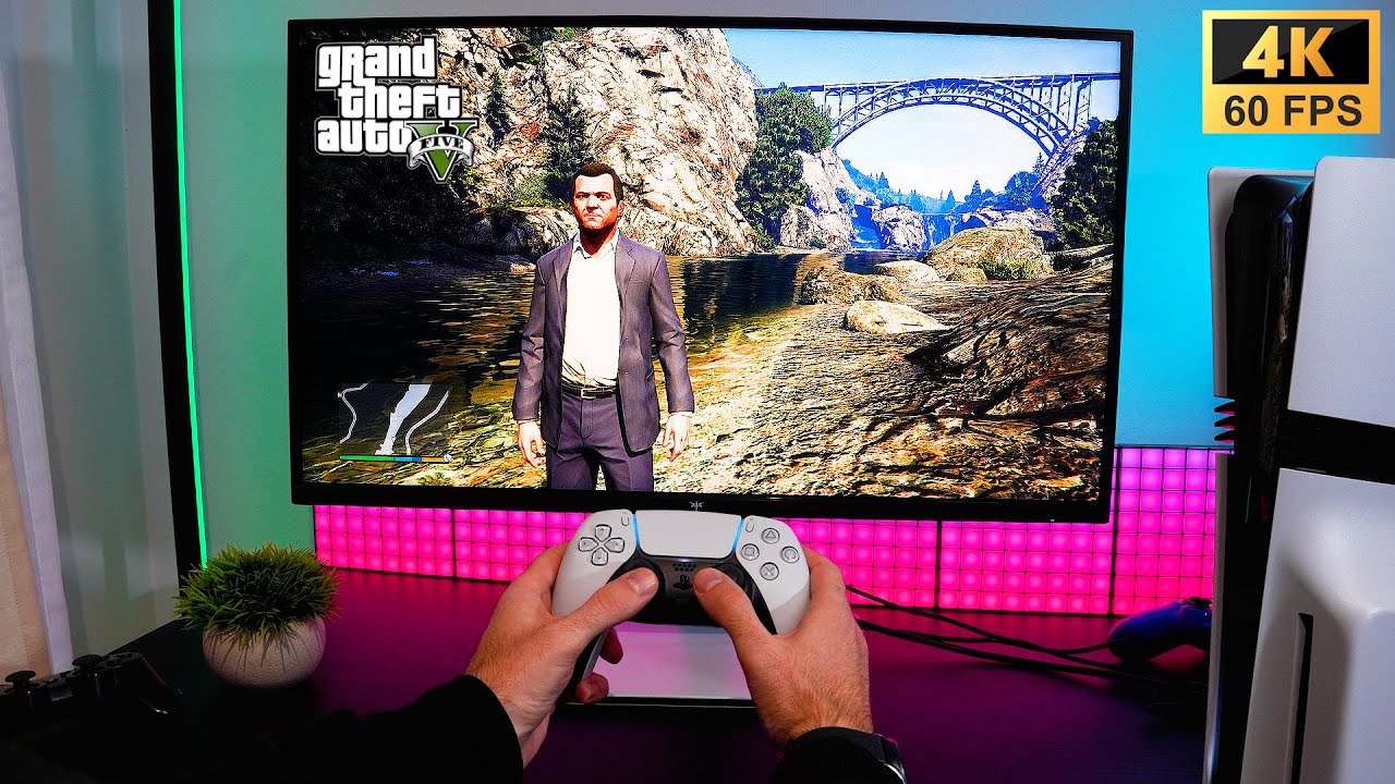 GTA 5 на PS5 Pro – лучший способ насладиться GTA V на консоли в разрешении 4K и с частотой 60 кад...