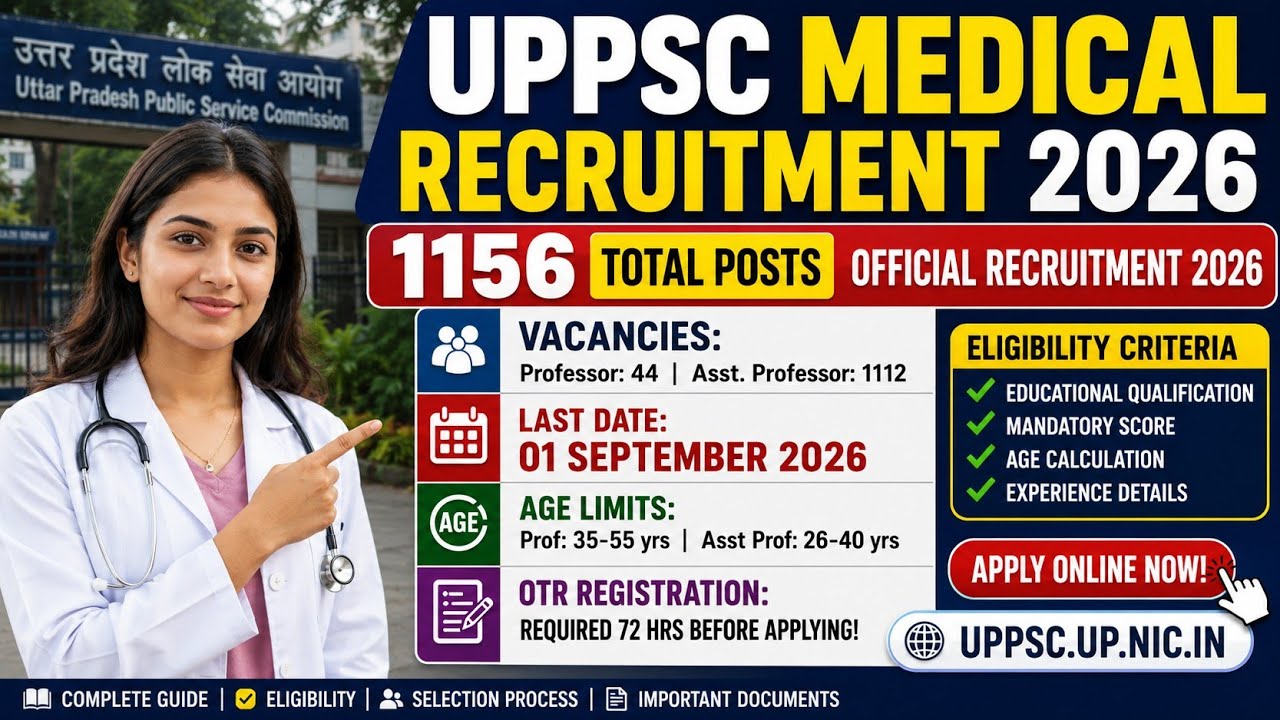 UPPSC Medical Officer Recruitment 2026 UPPSC Asst Professor Form How To Fill UPPSC Vacancy 2026