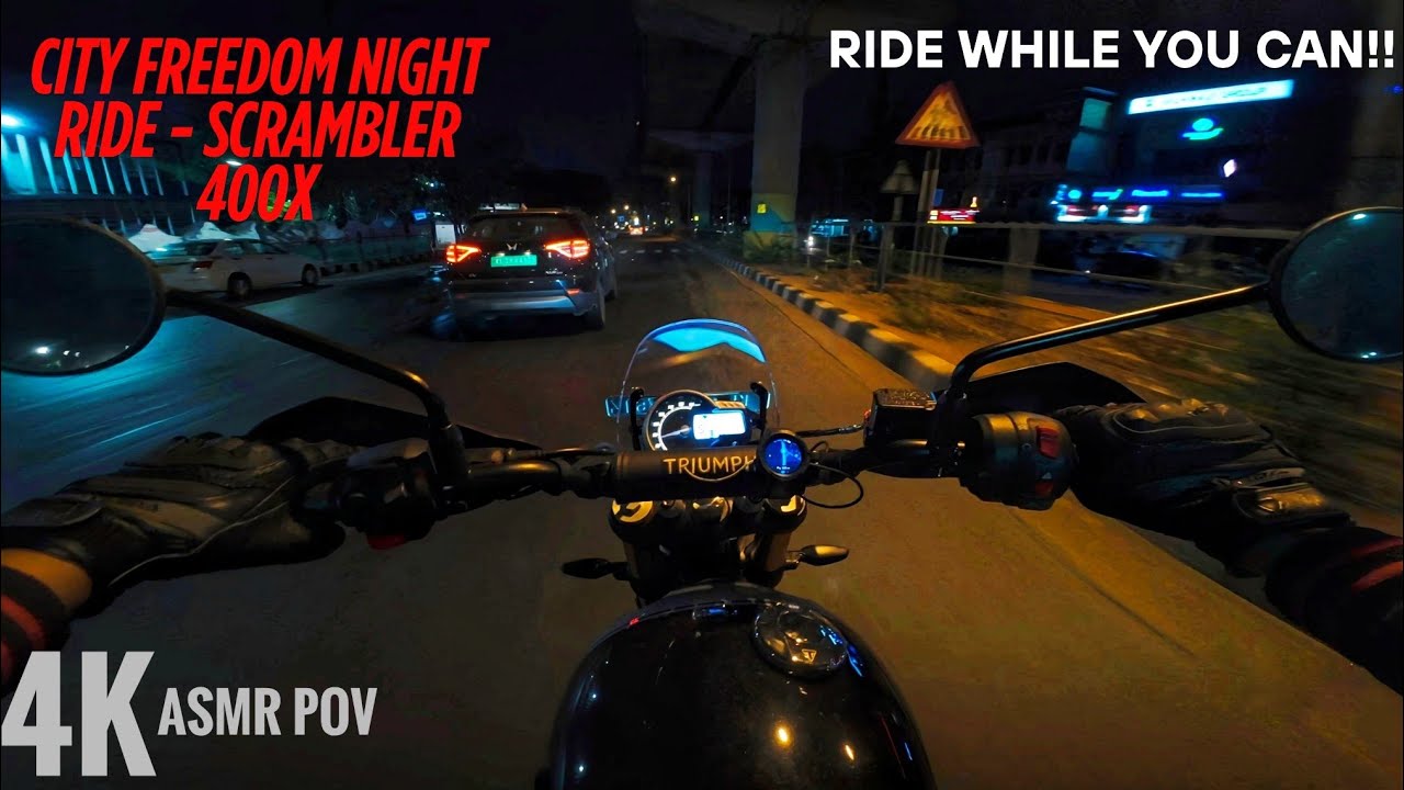 City Nights & Scrambler Pure Ride Sound | Triumph Scrambler 400x POV | 4K ASMR