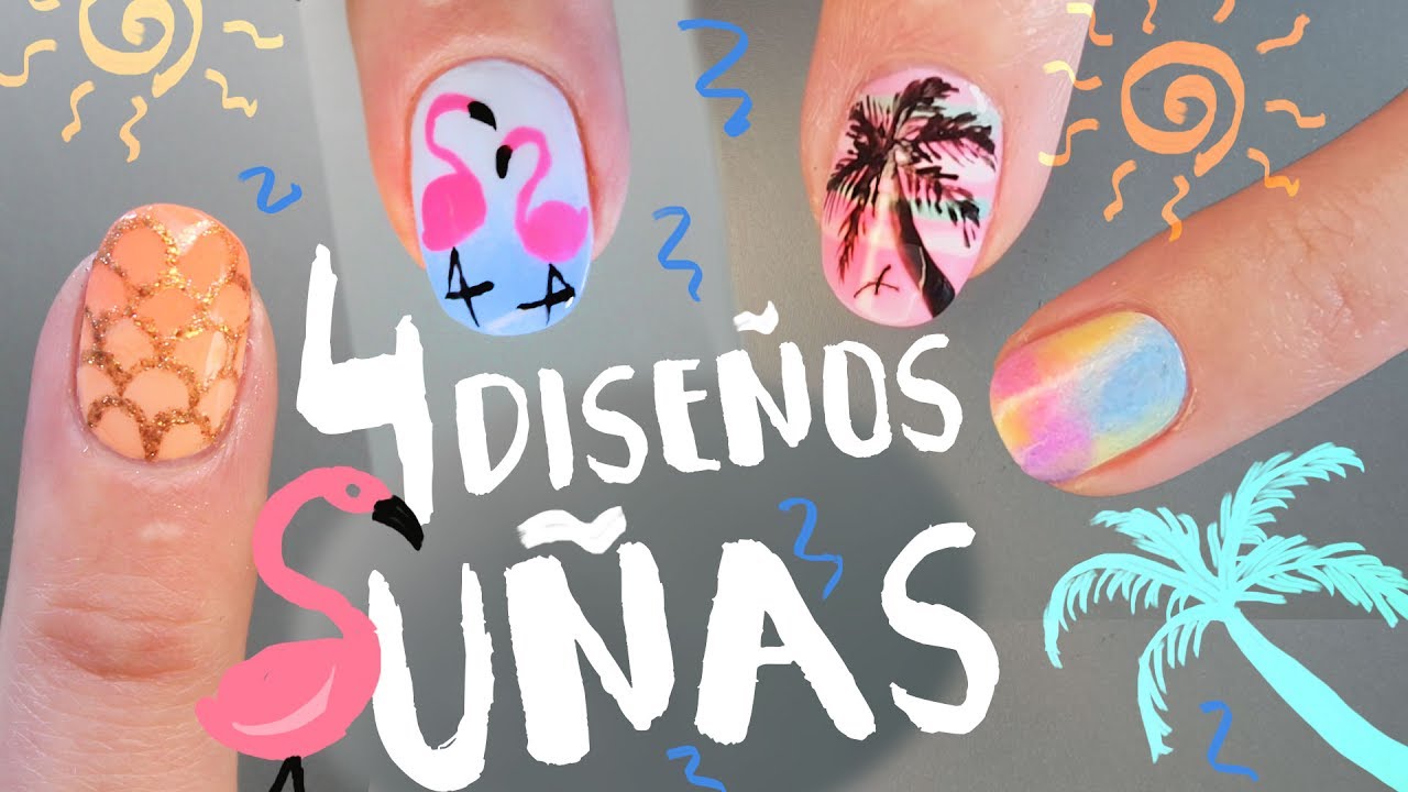 4 IDEAS LINDAS DE UÑAS DECORADAS CON DISEÑOS DE VERANO PASO A PASO