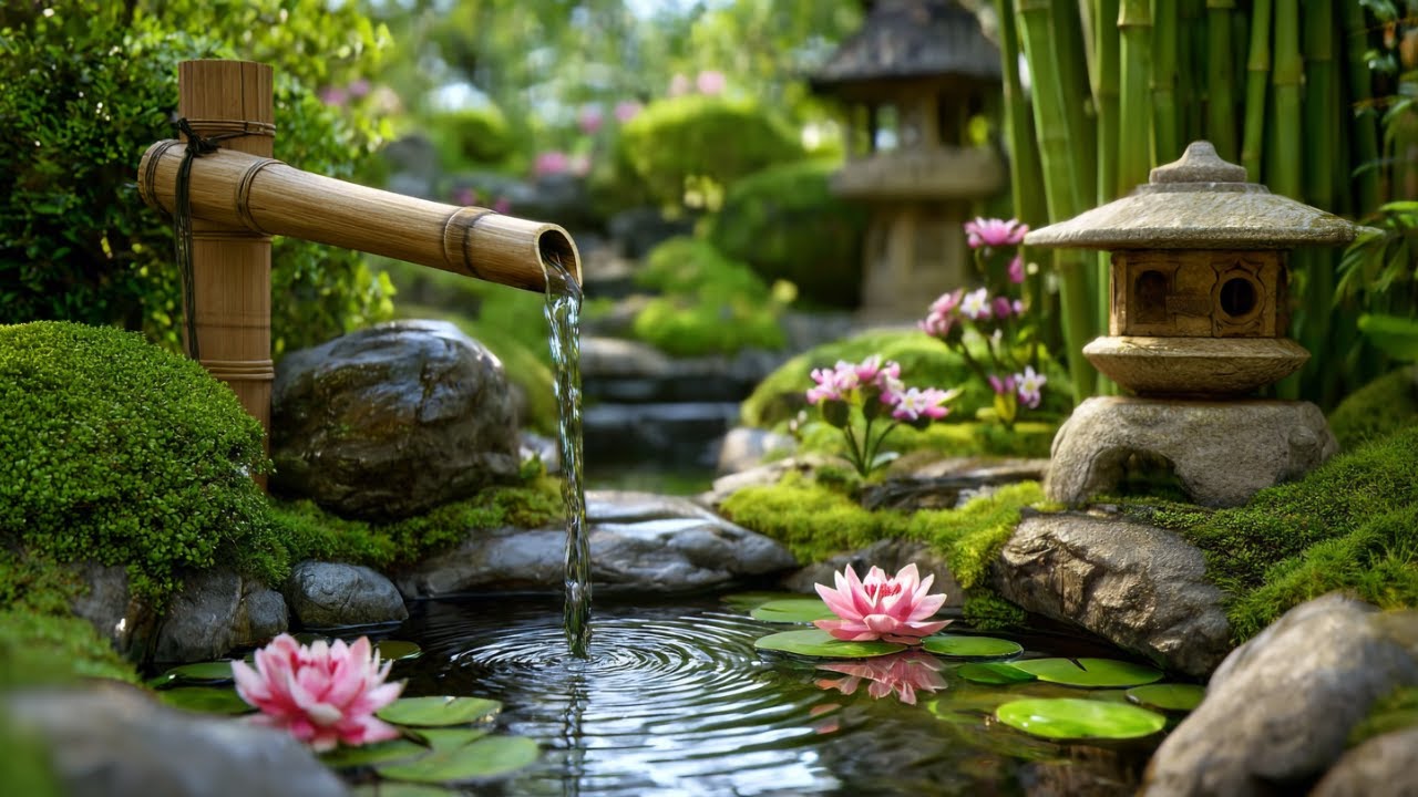 Calming Bamboo Fountain Sleep Music | Relaxing Ambience for Spa, Massage, Yoga & Night Peace