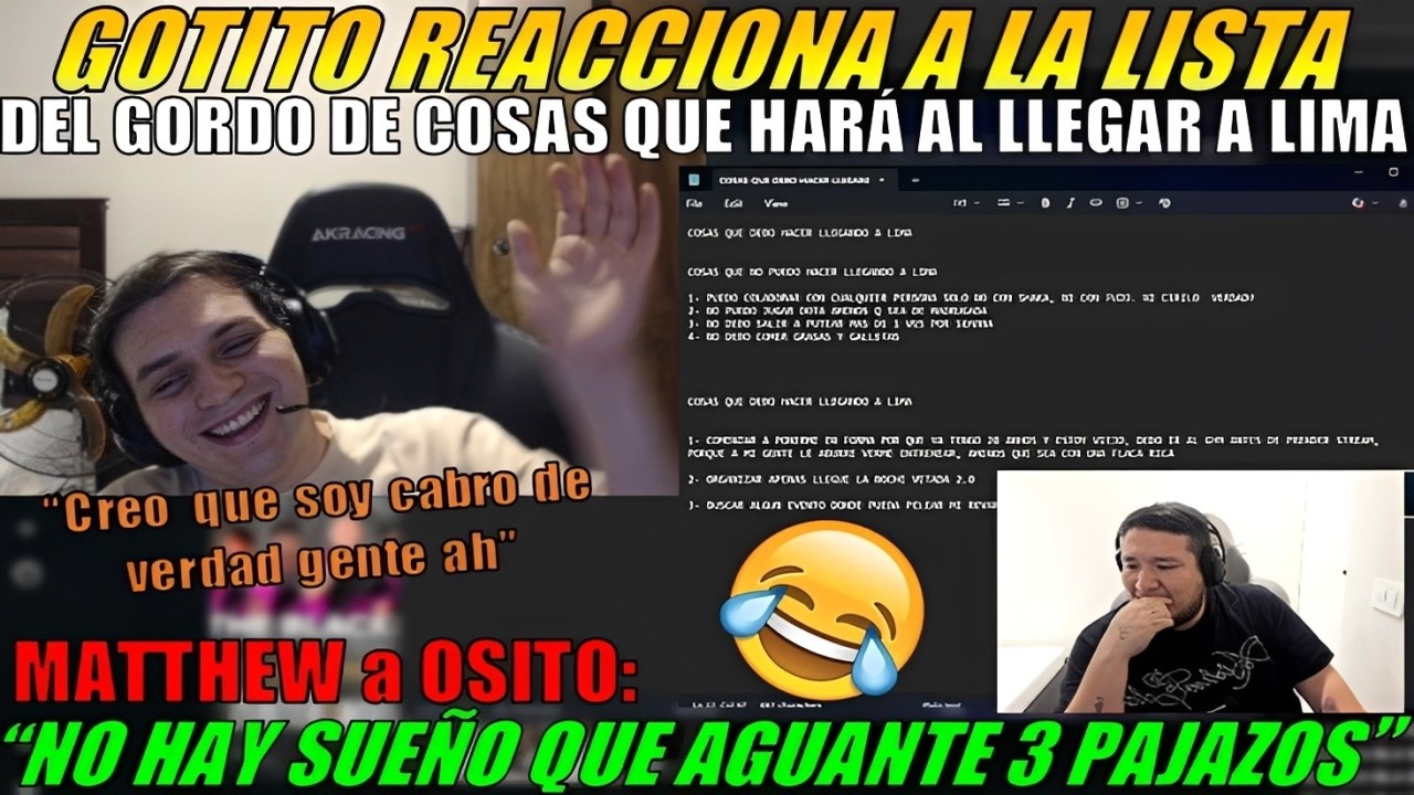 🤣BAJE | MATTHEW analiza la LISTA de COSAS que KINGTEKA HARÁ al LLEGAR a LIMA🤣