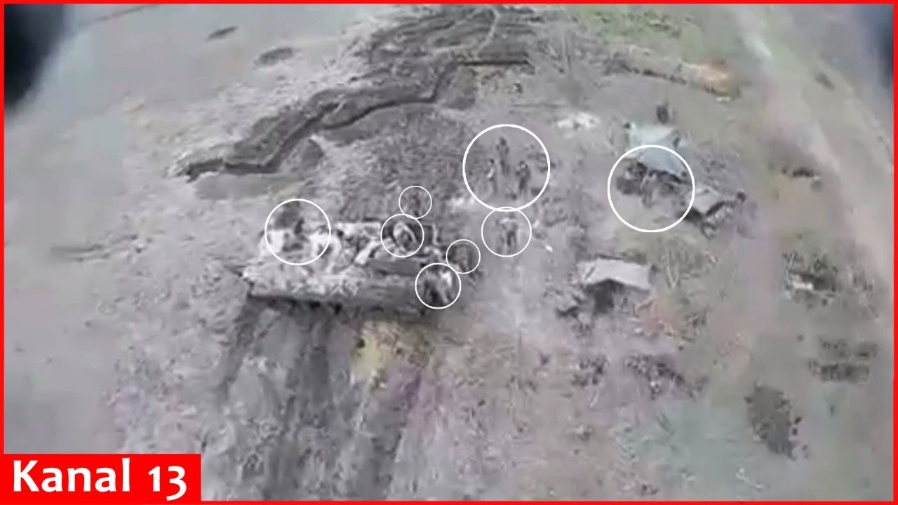 Russians who were preparing to attack with armored vehicles, were made to REGRET by kamikadze drones