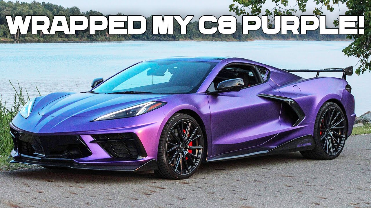 FIRST TIME VINYL WRAPPING - 2020 CORVETTE C8 - SATIN PURPLE METALLIC