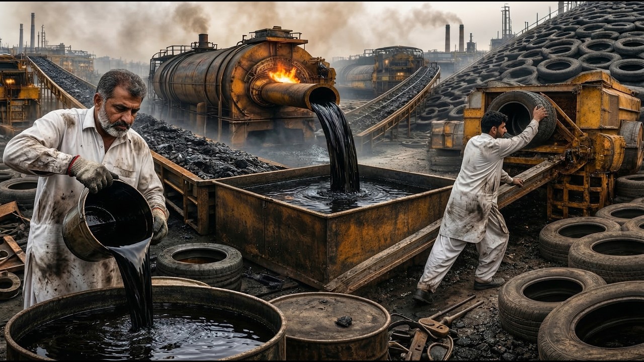 How Millions of Waste Tyres are Recycled into Useful Products | Giant Manufacturing Process