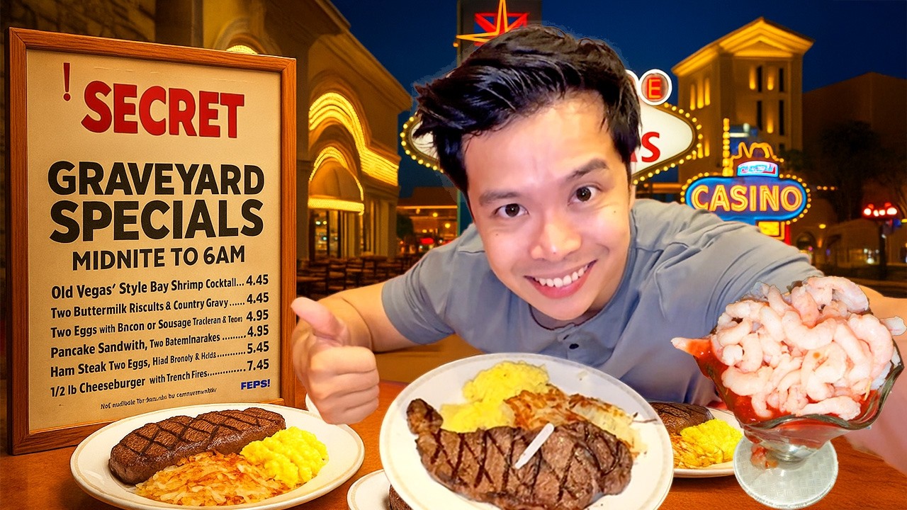 I Tried the Cheapest Steak & Eggs Deal in Las Vegas ($7.45) in 2025! 