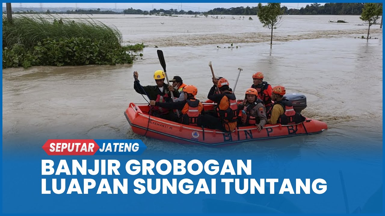Banjir Gubug Grobogan Hanyutkan 5 Rumah Bikin Rel Kereta Ambles