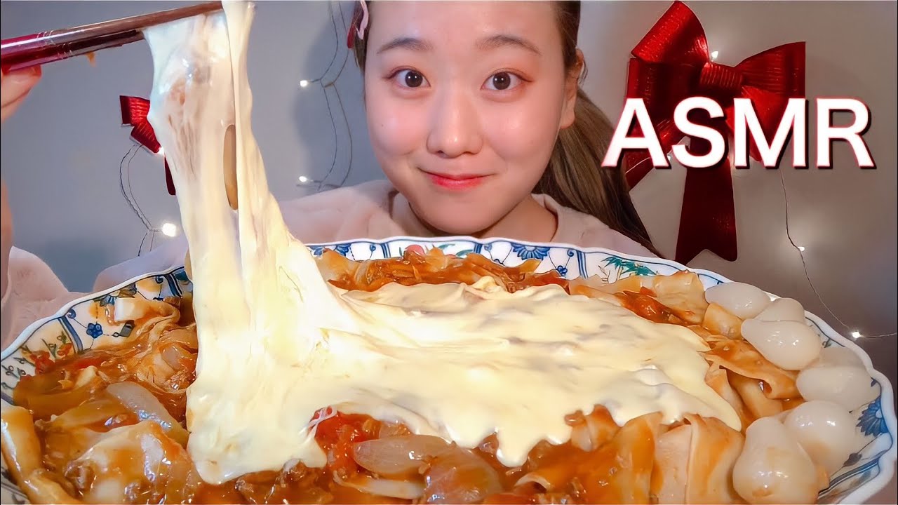 ASMR チーズカレーうどん Cheese Curry Udon 치즈 카레 우동【咀嚼音/大食い/Mukbang/Eating Sounds】