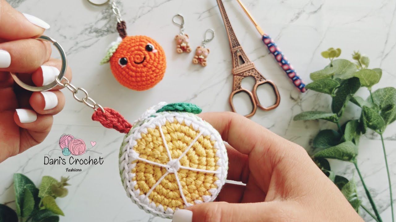 😱tejelos para San Valentín 😍 /🤑y vende muchos!!! | llavero de media naranja amigurumis 🍊