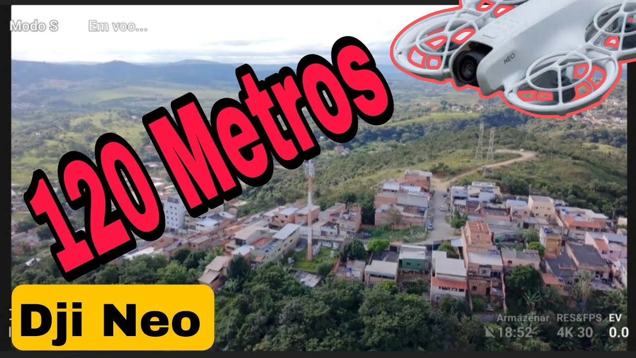 Dji Neo - Mais um Voo com esse Mini Drone a 120 Metros de altura, Droninho Brabo #djineo #dji