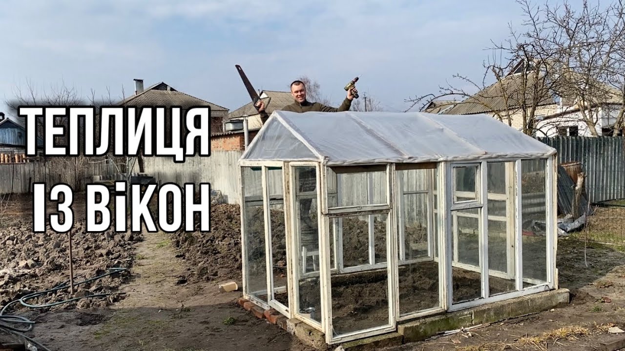 Теплиця із віконних рам своїми руками! Висаджуємо огірки у теплицю!