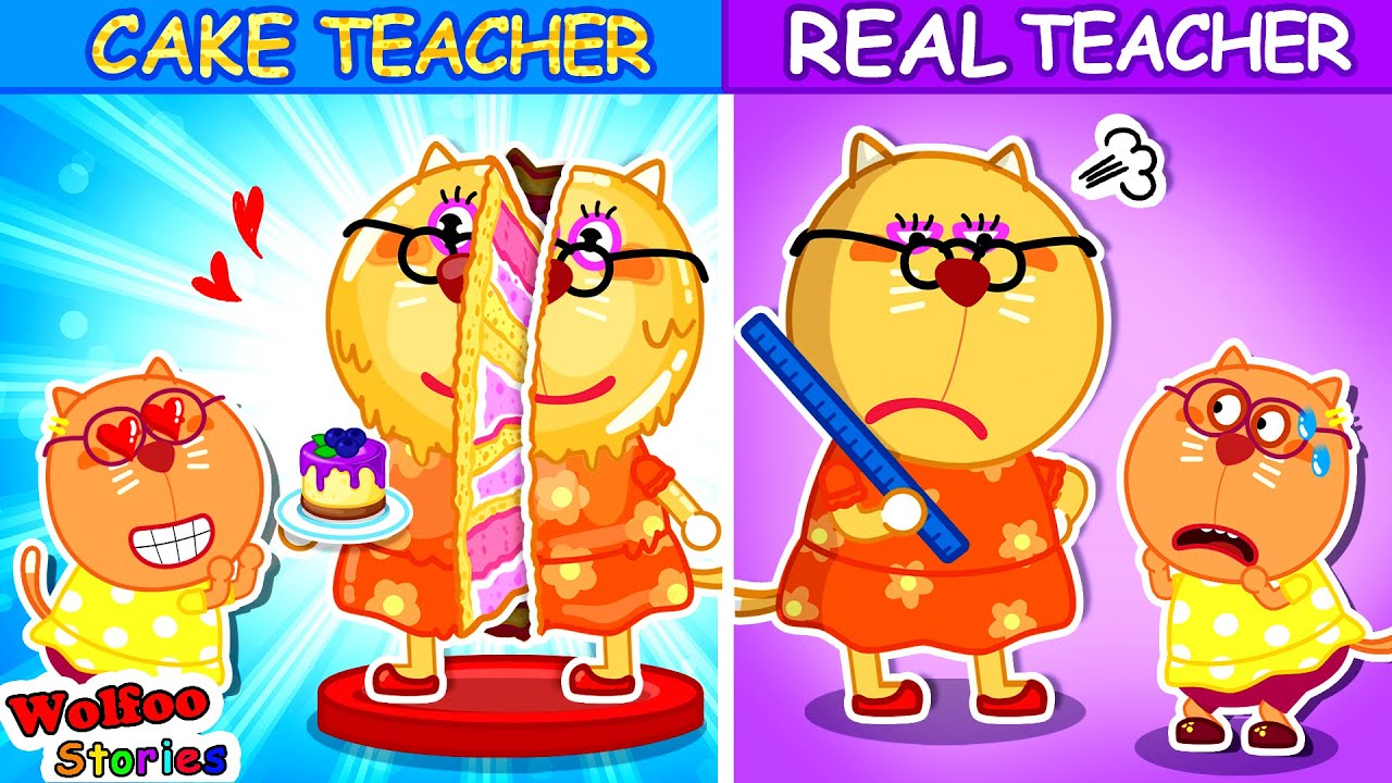 Kat Plays REAL OR CAKE 🎂 Is This Real Teacher  ⭐ Challenge In Classroom @KatFamilyChannel