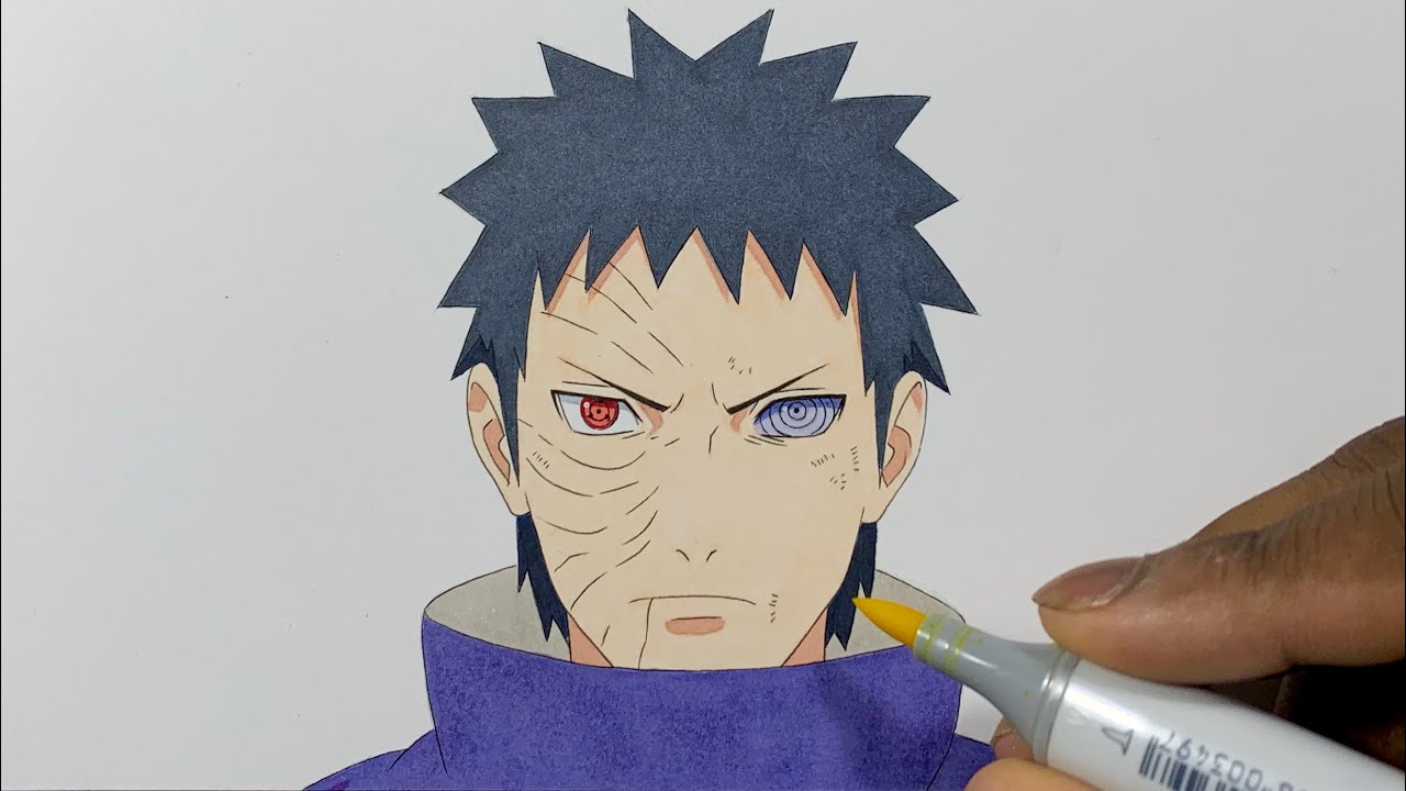 How to Draw Obito Uchiha Easy - Naruto Shippuden