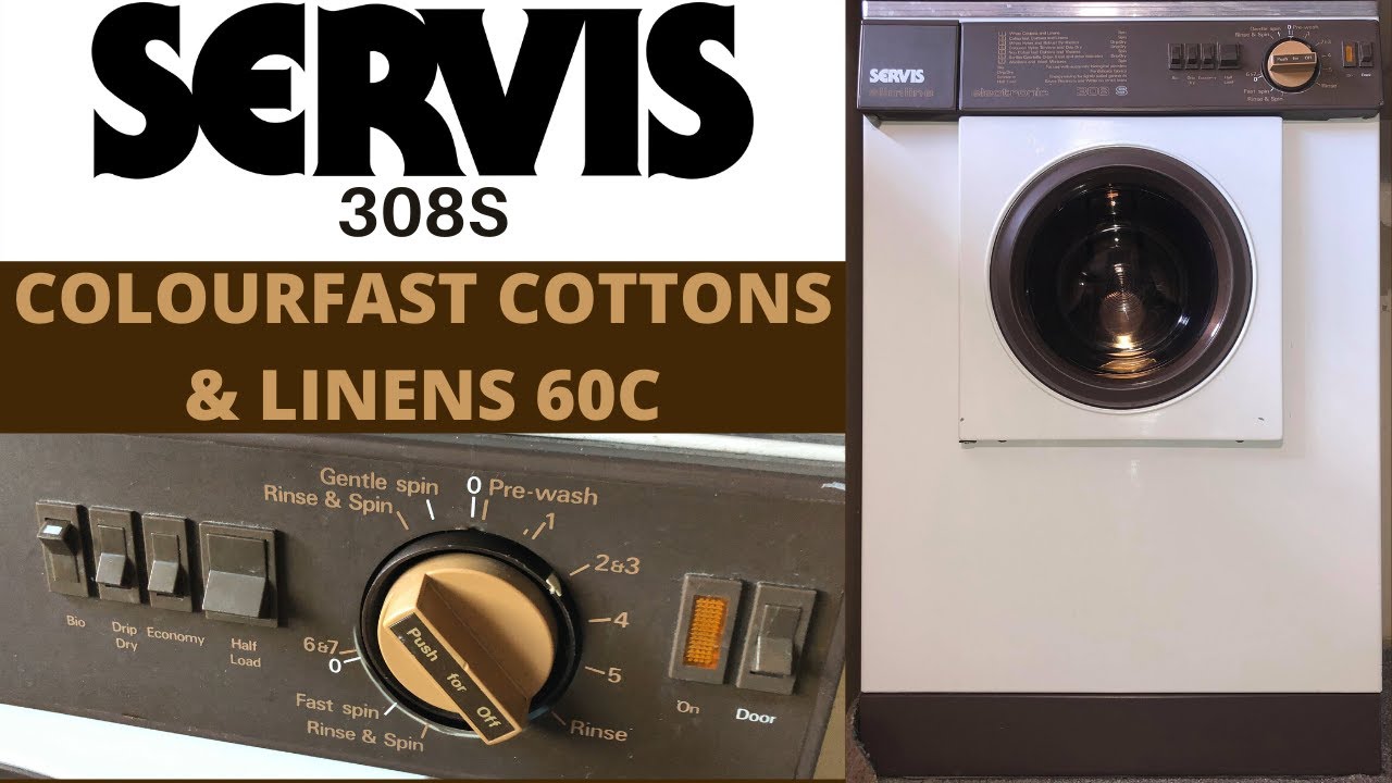 Servis Slimline Electronic 308S Washing Machine - [2] Colourfast Cotton & Linen 60