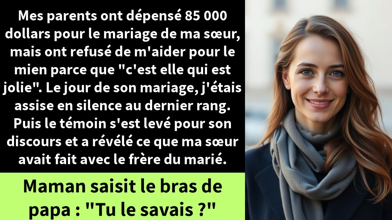 Mes parents ont dépensé 85 000 dollars pour le mariage de ma sœur, mais ont refusé de m'aider pour