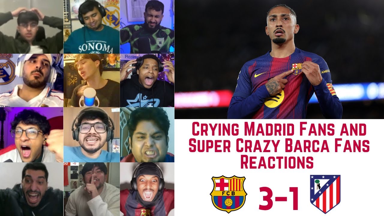 Crying Madrid Fans and Super Crazy Barca Fans Reactions to BARCELONA 3-1 ATLETICO MADRID | La Liga 