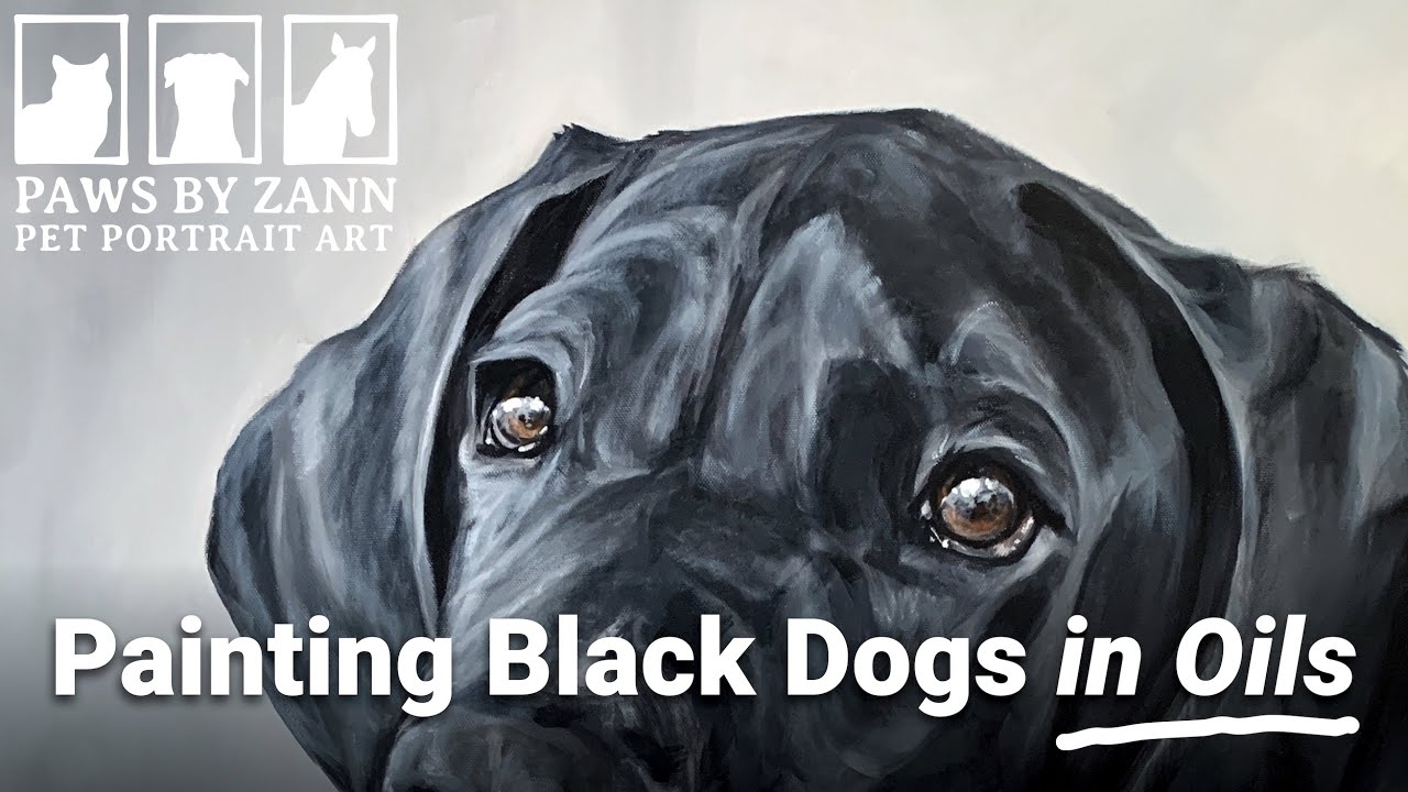 How to Paint Black Fur: Great Dane Oil Painting