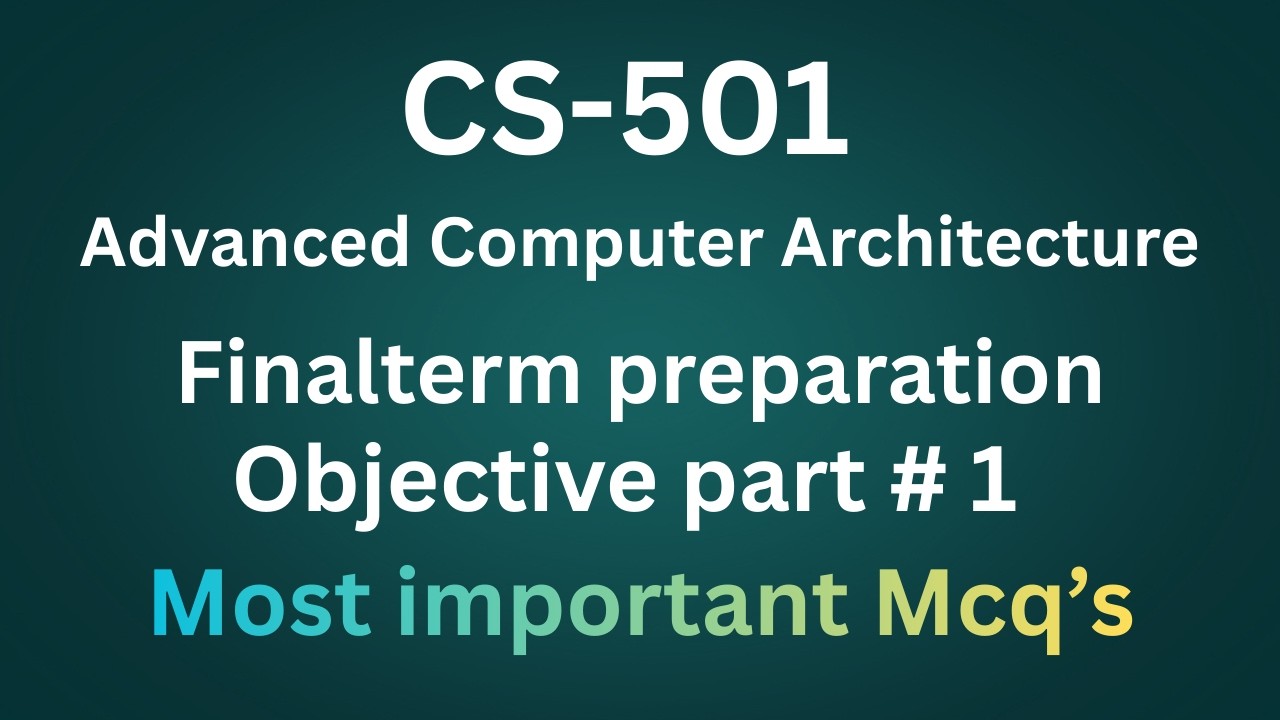 CS501 Final term preparation 2026|Objective part 1| Final term preparation by Sanam chohan