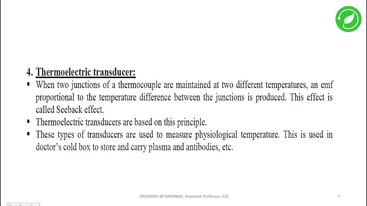 KTU | EE 372 | S6 EEE | BMI | TRANSDUCERS FOR BIOMEDICAL APPLICATIONS |