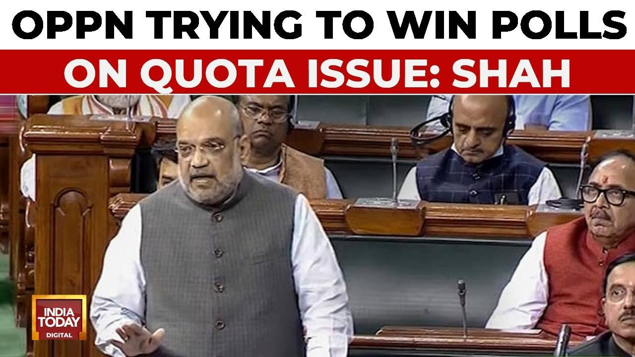 "Congress Is Against Reservation", Says Amit Shah In Parliament Debate On OBC Quota | India Today