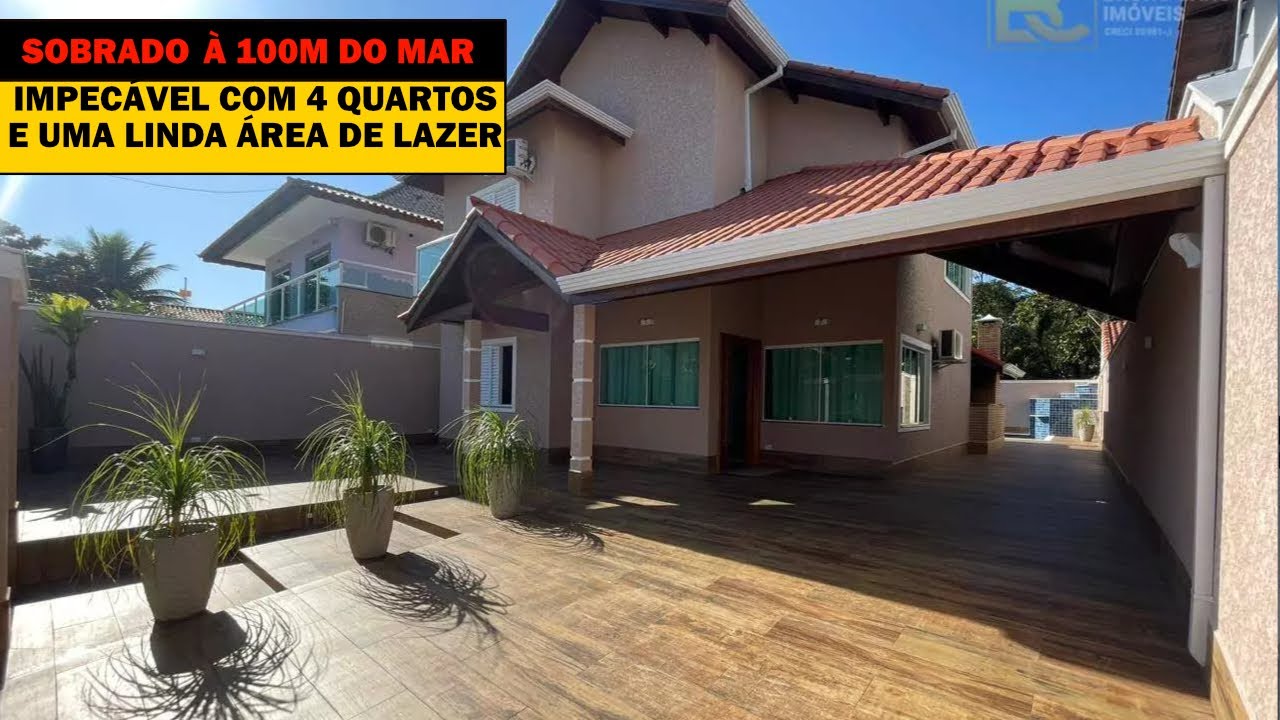 Sobrado Impecável TODO MOBILIADO com energia solar apenas 200 metros do mar Peruíbe SP | Litoral Sul
