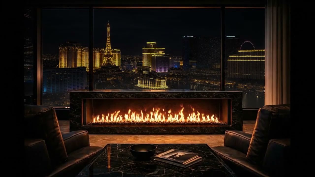 Penthouse Suite Fireplace in Las Vegas | Sleep Sounds for Relaxation