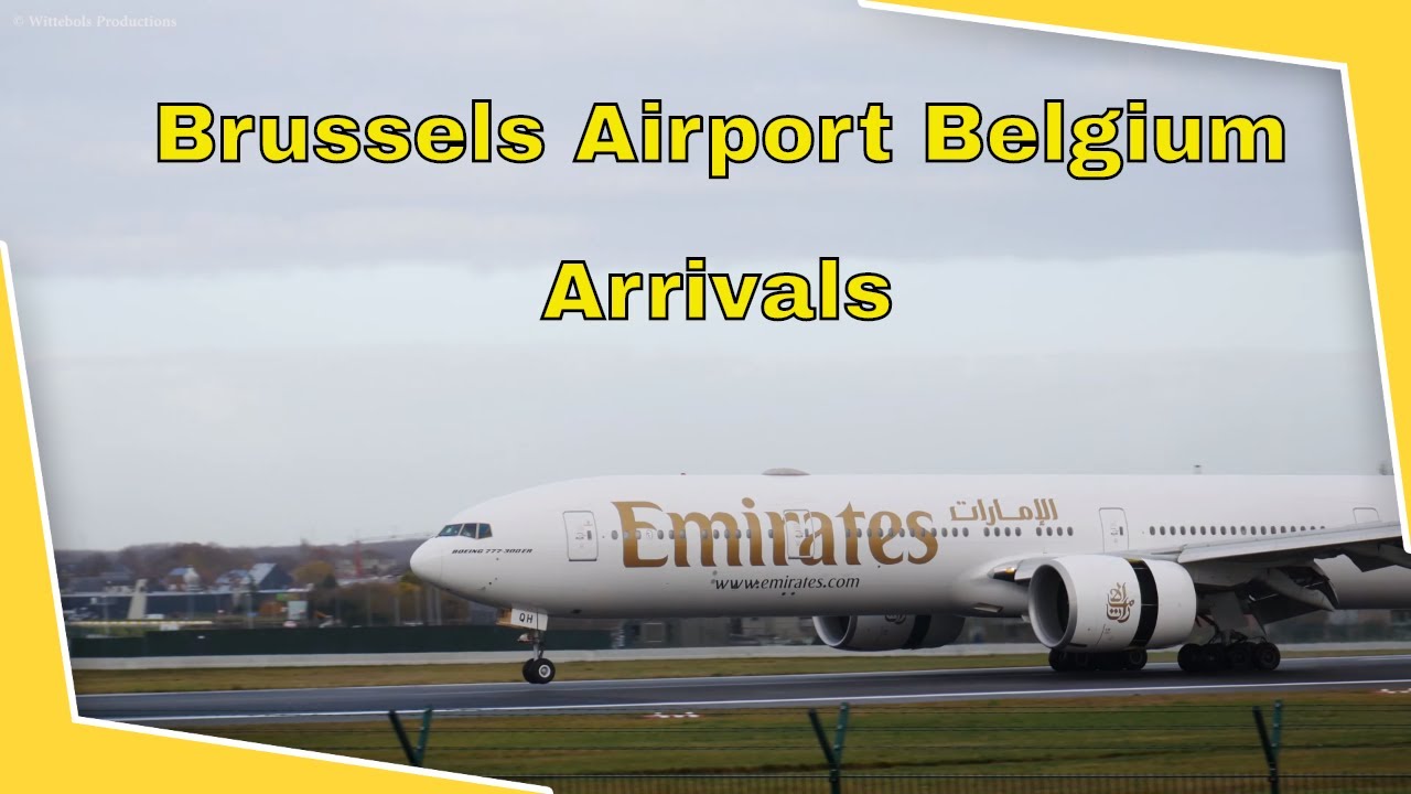 4K Plane spotting Brussels International Airport Belgium, Arrivals