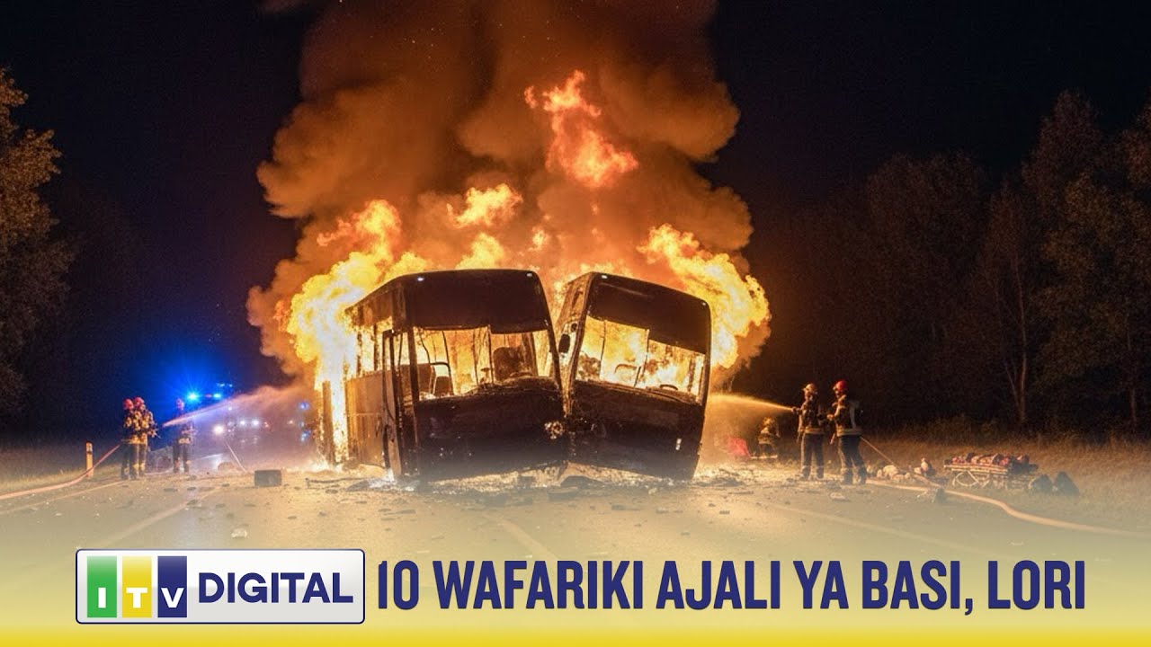 WATU 10 WAFARIKI AJALI YA BASI KUGONGANA USO KWA USO NA LORI