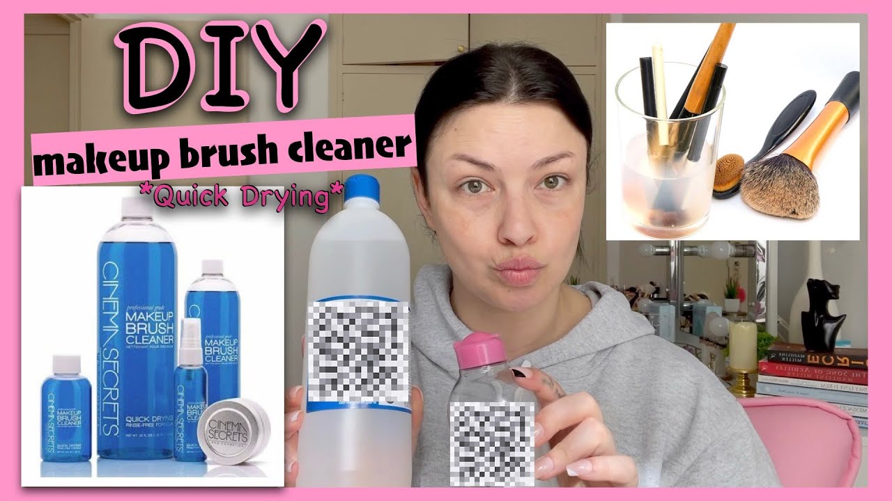 DUPE for the Cinema Secrets Brush Cleaner?? 😱 DIY QUICK DRYING MAKEUP BRUSH CLEANER {AFFORDABLE}
