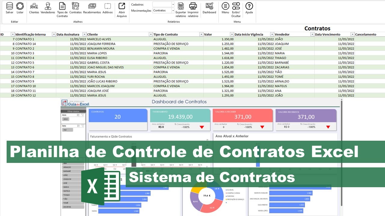 Planilha de Controle de Contratos Excel