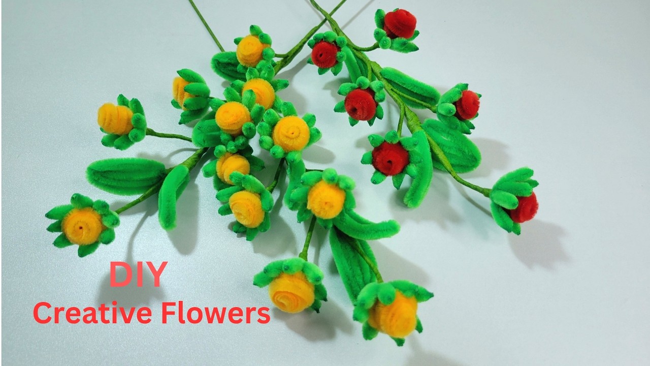 DIY Tutorial Flowers ! Pipe Cleaner Easy to make Creative Flowers |  Handmade with Chenille Wire.