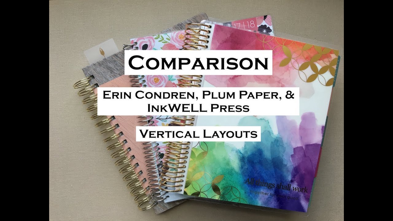 Erin Condren, Plum Paper & InkWELL Press [COMPARISON] + Discount Codes!