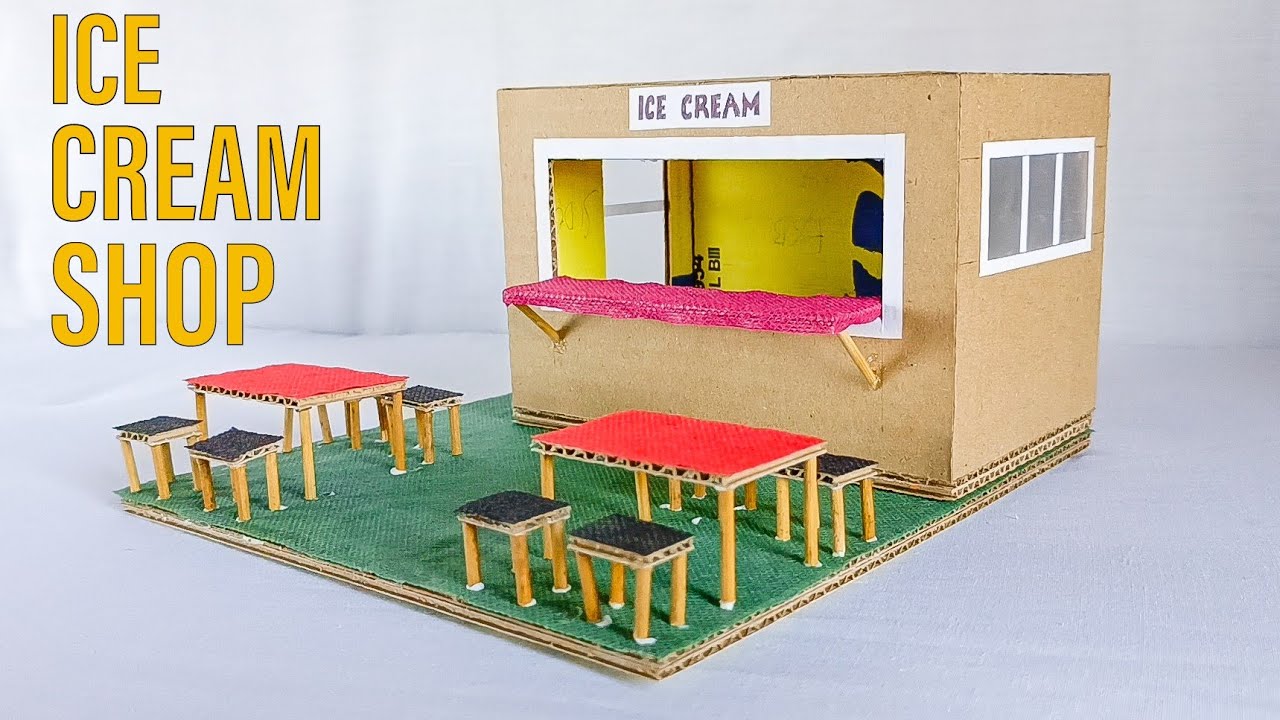 How To Make Ice Cream Shop. 🍦😋 (with dimensions)