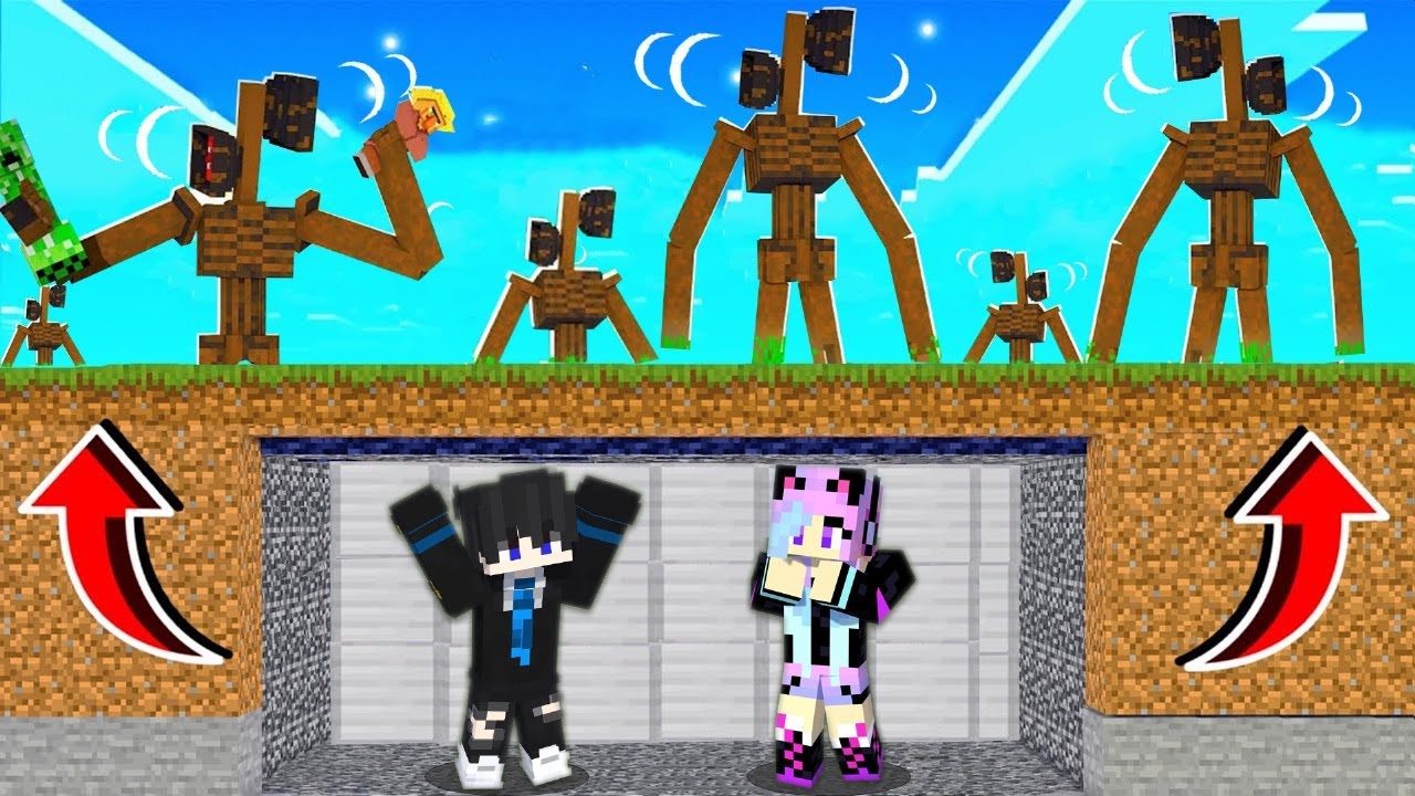 We Created bunker to survive SIRENHEAD In Minecraft
