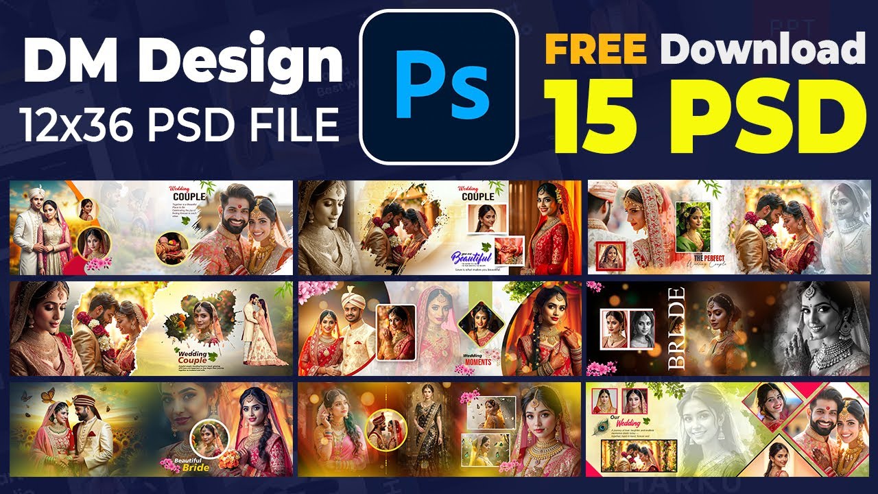 New dm design for wedding album | #weddingalbum #weddingphotography #psd #freepsd #freedownload