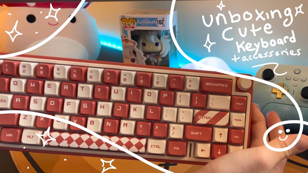 Dustsilver D66 keyboard unboxing, no music and sound test + other cute accessories | desk upgrades